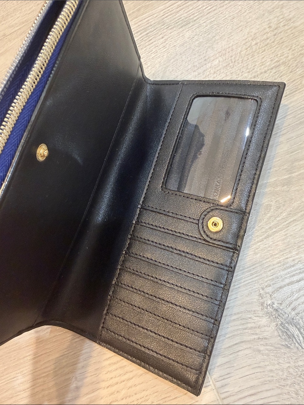 Victoria's Secret Metallic Purple-Blue Wristlet Wallet - Picture 2 of 4